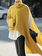 Load image into Gallery viewer, Solid Color Turtleneck Split Sweater Dress