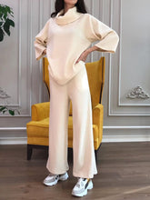 Load image into Gallery viewer, Fashion Loose High Collar Solid Color Casual Two-piece Suit