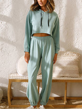 Load image into Gallery viewer, Autumn Winter Short Hooded Solid Color Casual Suit