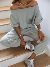 Load image into Gallery viewer, Fashion Casual One-shoulder Knitted Two-piece Suit