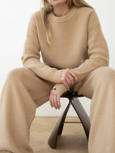 Load image into Gallery viewer, Fashion Casual Round Neck Long Sleeve Solid Color Two-piece Suit