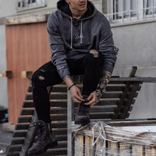 Load image into Gallery viewer, Dark Grey Hoodie Men'S Retro Basic Long Sleeve Sweatshirt