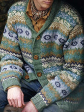 Load image into Gallery viewer, Men'S Ethnic Pattern Lapel Cardigan Long Sleeve Sweater