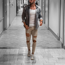 Load image into Gallery viewer, Men'S Light Blue Fashion Long Sleeve Autumn Jacket