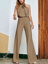 Load image into Gallery viewer, Fashionable Simple Solid Color Halter Sleeveless Jumpsuit