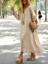 Load image into Gallery viewer, Ethnic Casual Solid Color Loose V-Neck Women'S Dress