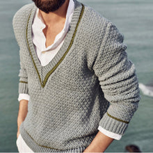 Load image into Gallery viewer, Men's V-neck Knitted Fashion Sweater
