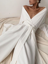 Load image into Gallery viewer, Fashion Simple Solid Color V-neck Long-sleeved Jumpsuit