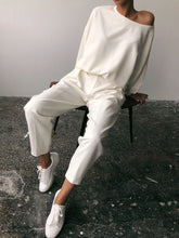 Load image into Gallery viewer, Fashion Casual Round Neck Long Sleeve Solid Color Two-piece Suit