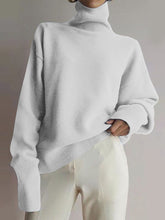 Load image into Gallery viewer, Fashion High Collar Casual Long Sleeve Solid Color Sweater