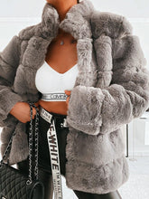 Load image into Gallery viewer, Stand-Up Collar Faux Coat