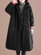 Load image into Gallery viewer, Loose Casual Hooded Solid Color Coat