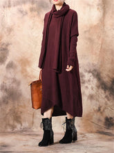 Load image into Gallery viewer, Autumn And Winter Ladies Casual Scarf Sweater Dress