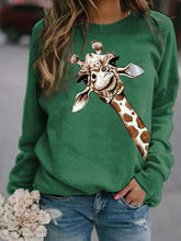 Load image into Gallery viewer, Casual Printed Crew Neck Pullover Tops