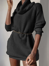 Load image into Gallery viewer, Fashion Casual Solid Color Turtleneck Sweater Dress