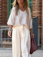 Load image into Gallery viewer, Simple Solid Color Commuter V-Neck Women'S Suit