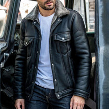 Load image into Gallery viewer, Men's Fashion Lapel Plus Velvet Warm Jacket