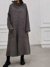 Load image into Gallery viewer, Casual High Neck Pullover Knit Dress