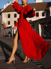 Load image into Gallery viewer, Fashion Solid Color Lace-up Evening Maxi Dress