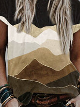 Load image into Gallery viewer, Mountain Print Crew Neck T-shirts