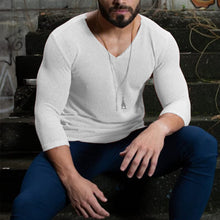 Load image into Gallery viewer, Fashion Casual Solid Color V-Neck Slim Knit Top