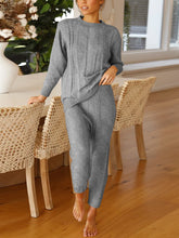 Load image into Gallery viewer, Round Neck Casual Ribbing Knitted Suit