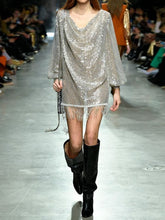 Load image into Gallery viewer, Fashion Sequined Long Sleeve Evening Dress