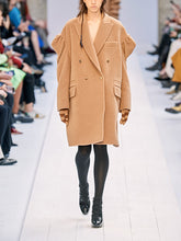 Load image into Gallery viewer, Pure Color Woolen Casual Puff Sleeve Ladies Long Coat