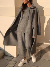 Load image into Gallery viewer, Fashion Knitted Hooded Casual Two-piece Set