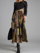 Load image into Gallery viewer, Fashion Casual Leaf Print V-neck Long Sleeve Dress