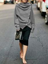 Load image into Gallery viewer, Fashion Casual Long-sleeved Button Pile Collar Top