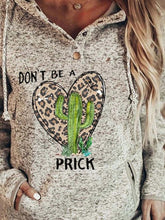 Load image into Gallery viewer, Leopard Cactus Print Casual Hoodie Sweatshirt