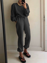 Load image into Gallery viewer, Fashion Loose Long Sleeve Drawstring Trousers Two-piece Suit