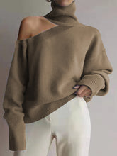 Load image into Gallery viewer, Fashion High-neck Casual Long-sleeved Hollow Sweater