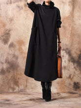 Load image into Gallery viewer, Casual High Collar Pocket Solid Color Women'S Knitted Dress