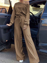 Load image into Gallery viewer, Fashion Round Neck Loose Long Sleeve Two-piece Suit