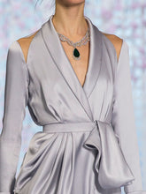 Load image into Gallery viewer, Fashion Long Sleeve Silk Elegant Evening Dress