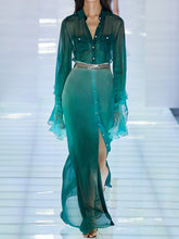 Load image into Gallery viewer, Fashion Casual Solid Color Button Long Sleeve Two-piece Suit