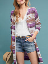 Load image into Gallery viewer, Loose Striped Color Matching Women'S Sweater Coat