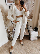 Load image into Gallery viewer, Casual Solid Color Knitted Cardigan Three-piece Suit