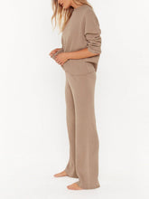 Load image into Gallery viewer, Ribbed Pullover Loose Casual Knit Suit