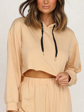 Load image into Gallery viewer, Autumn Winter Short Hooded Solid Color Casual Suit