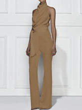 Load image into Gallery viewer, Fashion Casual Solid Color Halter Sleeveless Jumpsuit
