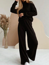 Load image into Gallery viewer, Fashion Turtleneck Sweater Loose Pants Suit