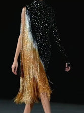 Load image into Gallery viewer, Fringe Elegant Evening Midi Dress