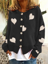 Load image into Gallery viewer, Women's Winter Long-sleeved Knitted Cardigan with Love Pattern