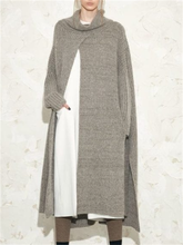 Load image into Gallery viewer, Fashionable Women'S High-Neck Slit Solid Color Knitted Dress