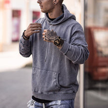 Load image into Gallery viewer, Men Gray Hoodie Mens Vintage Basic Long Sleeve Sweatshirt