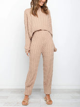 Load image into Gallery viewer, Lazy Home Furnishing Pure Color Twist Women's Knitted Suit