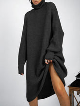 Load image into Gallery viewer, Fashion Mid-Length Turtleneck Sweater Dress